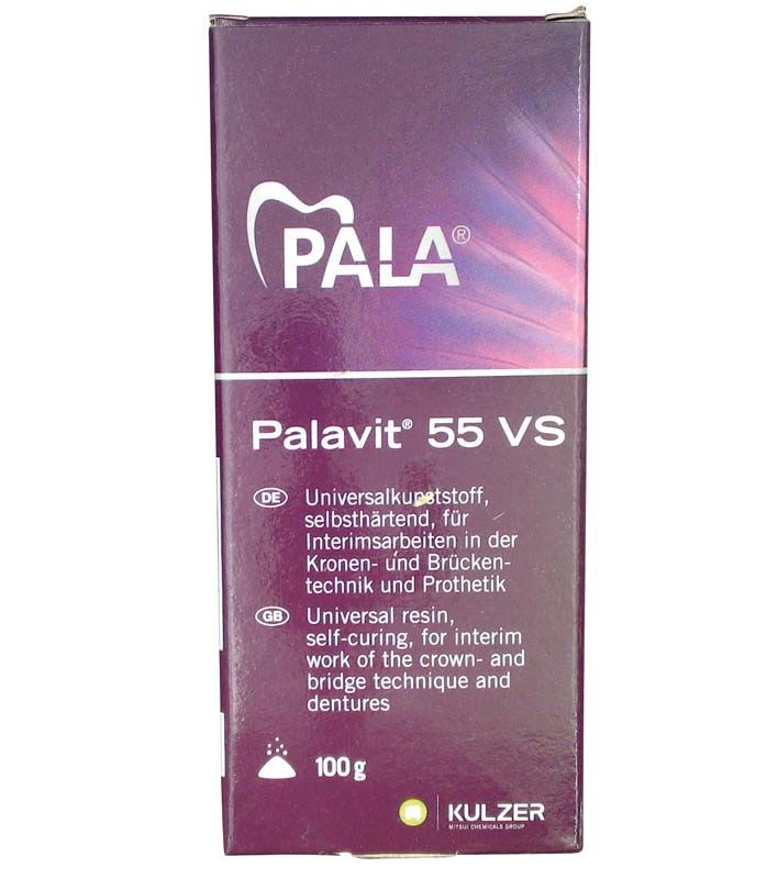 Palavit® 55 VS Verpackung mit Produktinformationen und Logo auf lila Hintergrund.