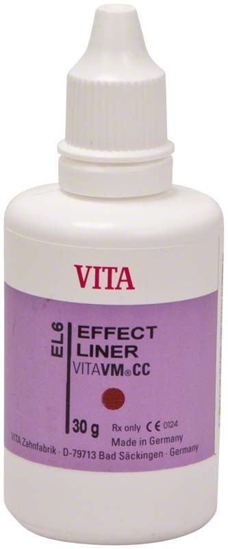 Flasche des VITA VM CC Effect Liners EL6, 30g, mit lila Etikett.