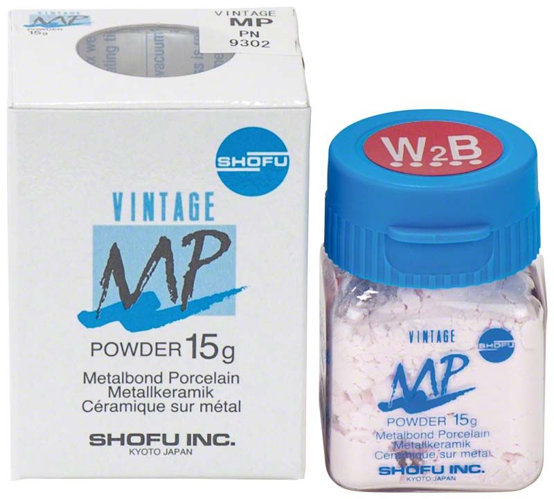 Vintage MP Dentin Pulver 15g W2B mit Verpackung von Shofu Inc.
