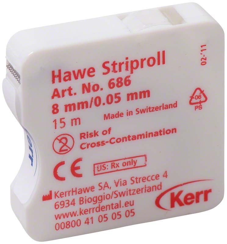 Handlicher Spender mit Hawe Striproll 8mm, 15m, transparent von Kerr.