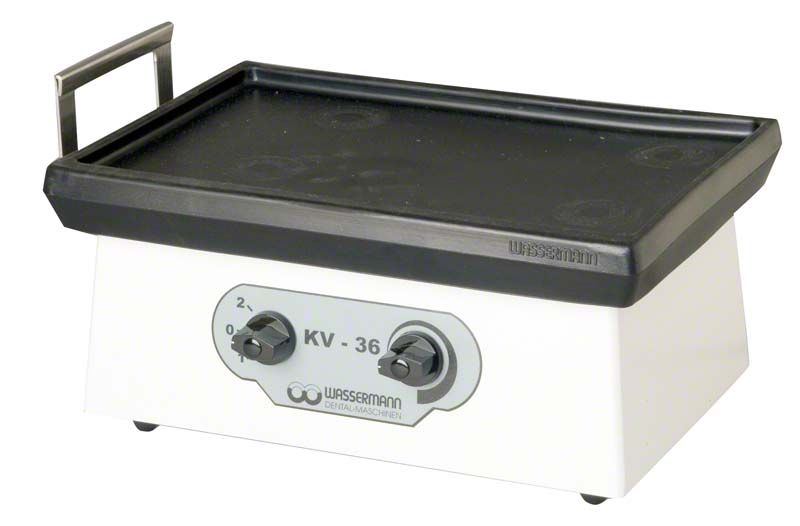 Vibrator KV-36 aus Edelstahl mit kunststoffbeschichtetem Gehäuse und Bedienelementen.