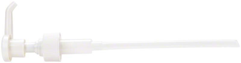Dosierpumpe für 1000ml Flaschen mit rundem Pumpenkopf und langem Auslauf.