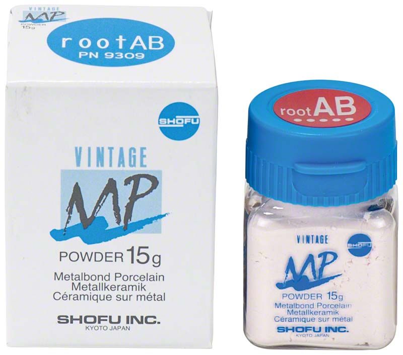 Verpackung und Glasbehälter von VINTAGE MP Dentin 15g RootAB.