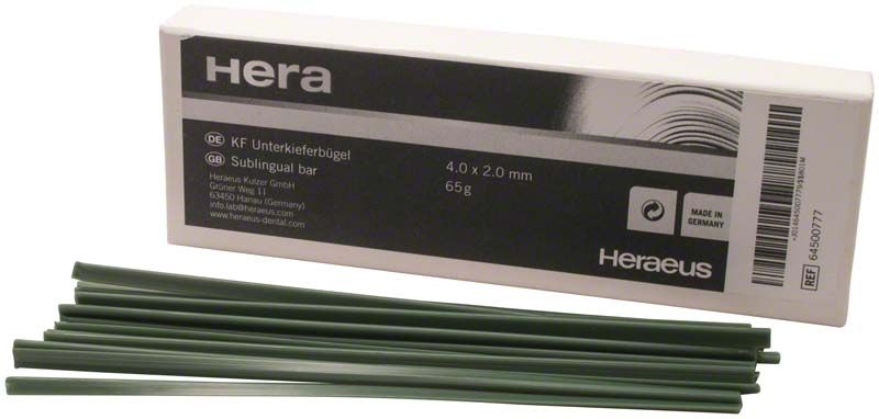 KF-UK-Bügel Wachsprofildraht 4,0 x 2mm mit Verpackung und Wachsdrähten.