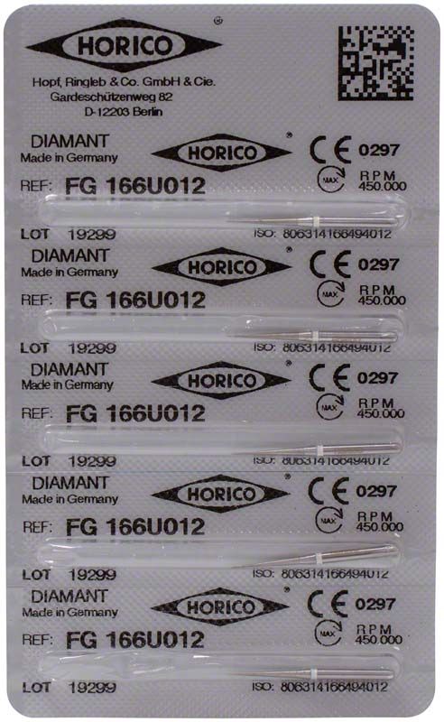 Etikett mit Produktinformationen für Diamant FG 166U 012.