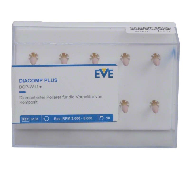 Diamantpolierer EVE DIACOMP® plus Vorpolitur, 10er Packung in Kunststoffbox.