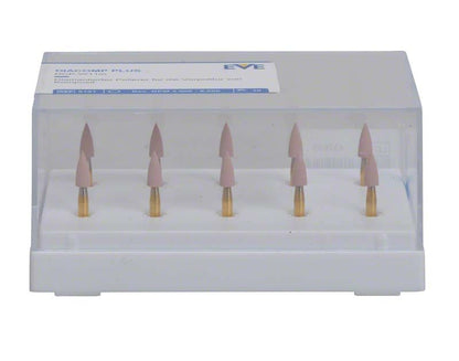 EVE DIACOMP® plus Vorpolitur, 10 Minispitzen in transparenter Kunststoffbox.