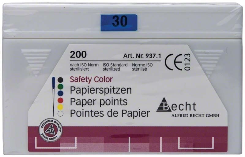 Papierspitzen safety color Gr. 030 blau, 200er Packung von Alfred Becht.
