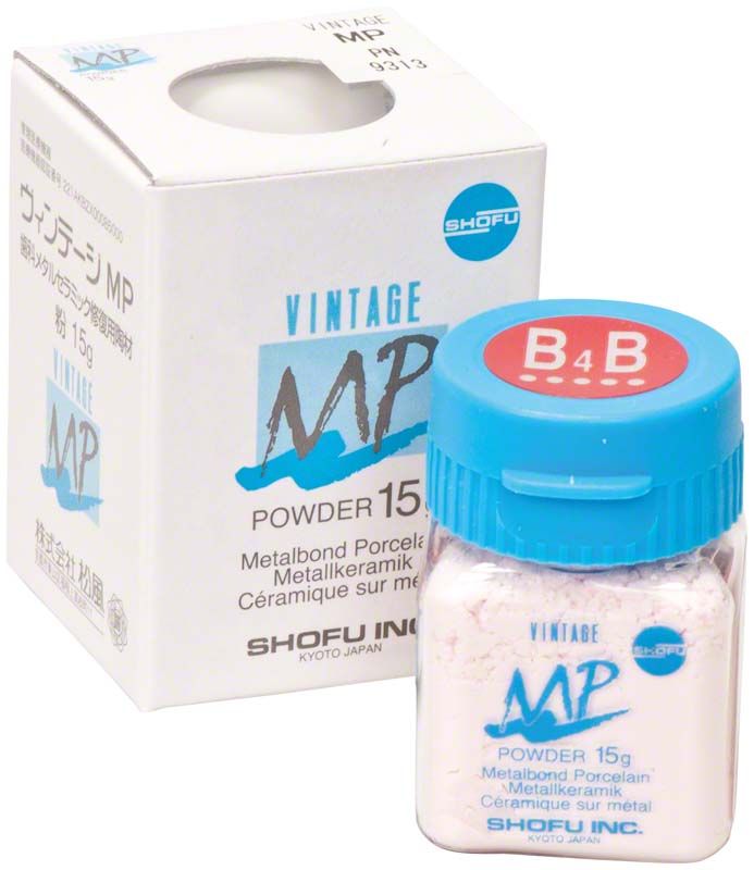 Vintage MP Dentin Pulver 15g mit blauer Verschlusskappe und Verpackung.
