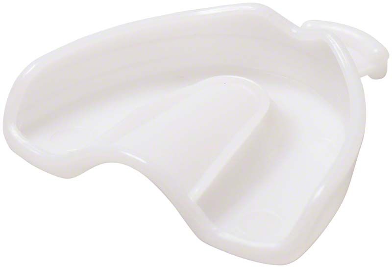 Wiederverwendbarer weißer Kunststoff-Abdrucklöffel SPEIKO® Rim-Tray OK Gr. XL für Zahnabformungen.