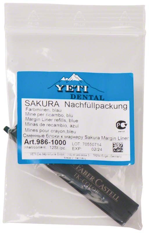 SAKURA Nachfüllpackung mit blauen Farbminen für Dentalanwendungen