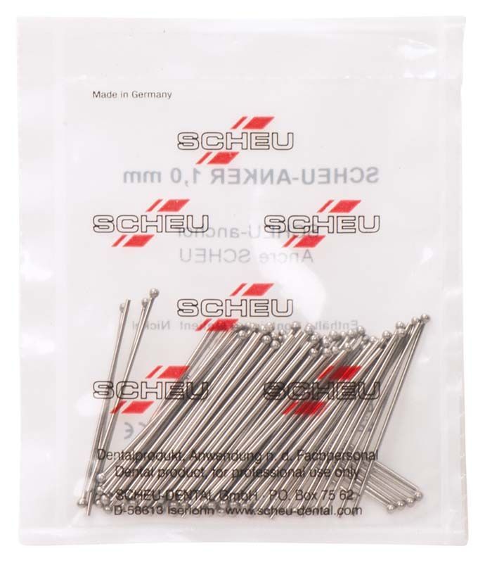 SCHEU-Anker aus Edelstahl in Originalverpackung mit 100 Stück.