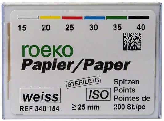 Image of ROEKO Papierspitzen weiss Normalpackung Gr. 015-040