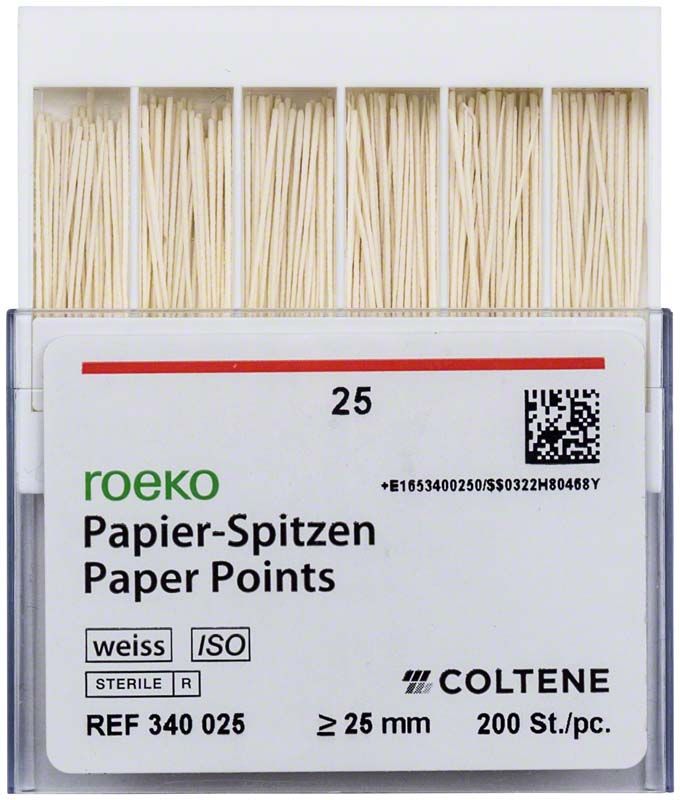 ROEKO Papierspitzen Gr. 025 in Verpackung mit 200 Stück.