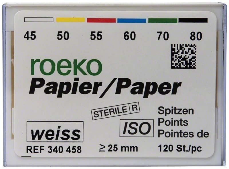 Roeko Papierspitzen Gr. 045-080 in steriler Verpackung.