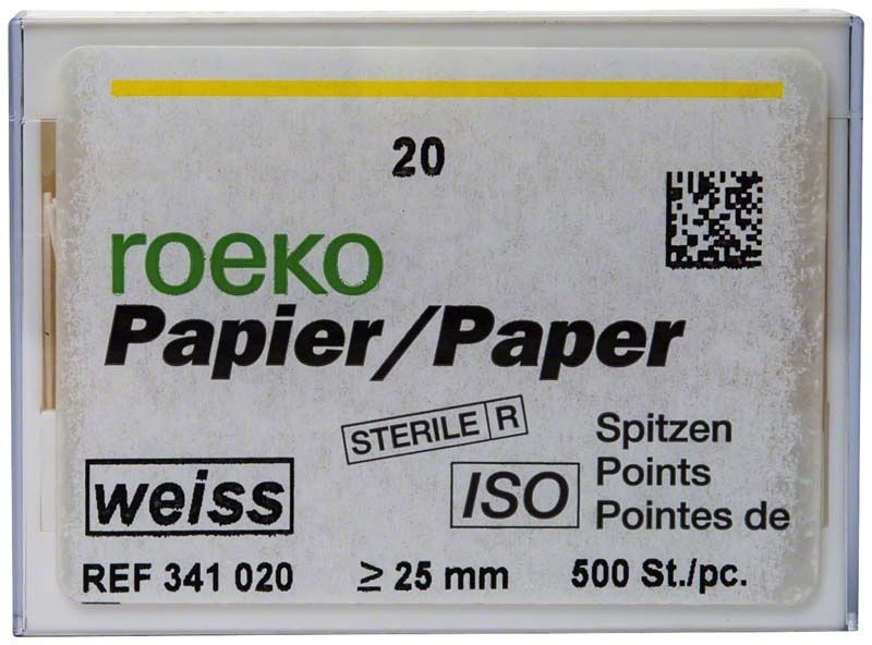 ROEKO Papierspitzen weiß, Vorratspackung, Größe 020, 500 Stück, sterilisierbar.