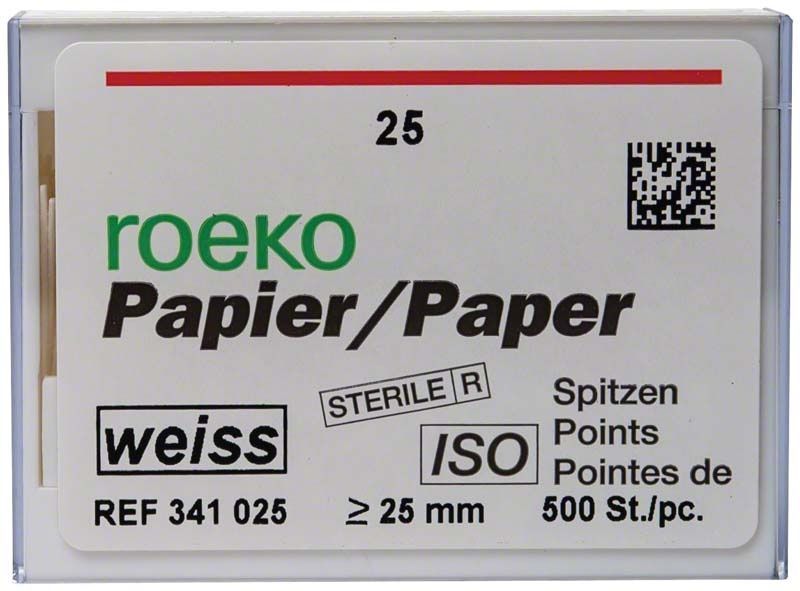 ROEKO Papierspitzen Vorratspackung Gr. 025 für Wurzelkanaltrocknung