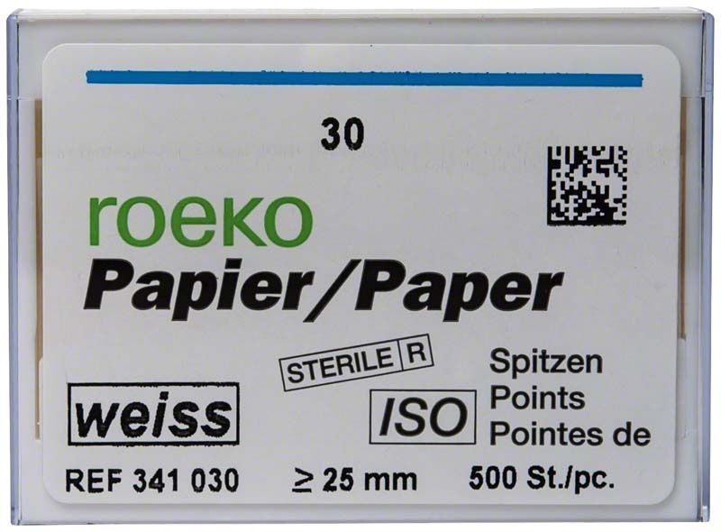 ROEKO Papierspitzen weiss Vorratspackung Gr. 030 für Endodontie.