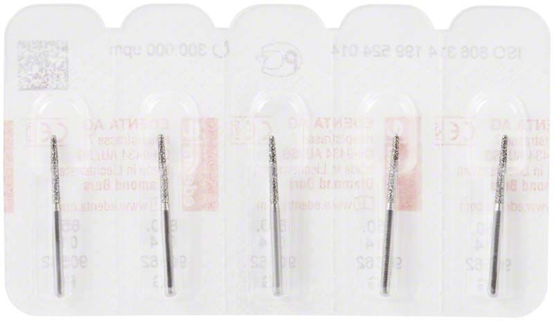Diamantenschleifer Diamant FG 850 014 in Blisterverpackung, fünf Stück.