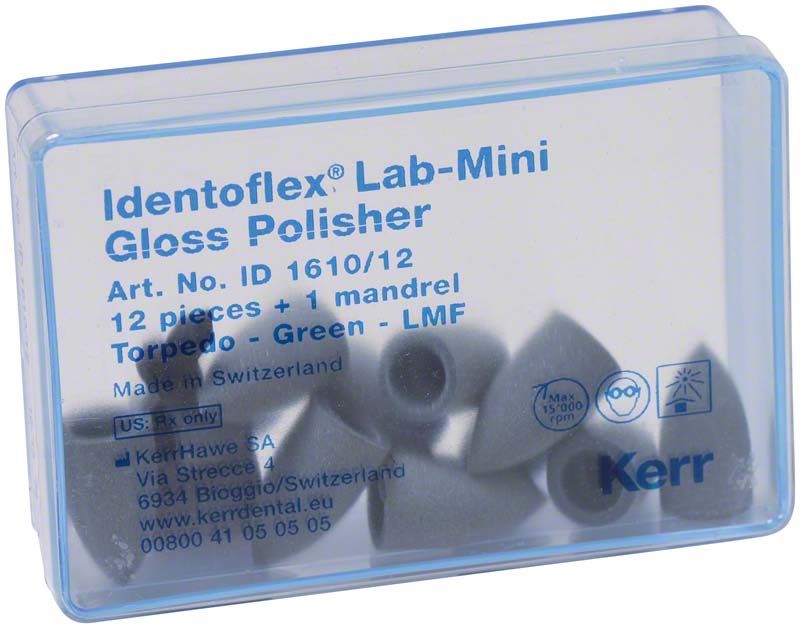 Kunststoffbox mit Lab-Min™ Universal Polierer Torpedo Fein Grau.
