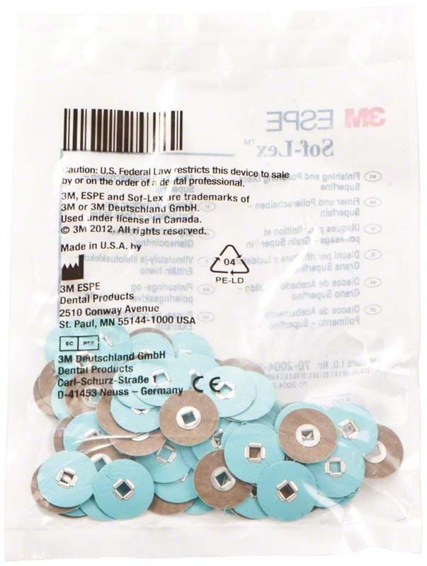 Sof-Lex™ Polierscheiben für Moore-Mandrelle in Originalverpackung.