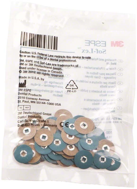 Verpackung mit Sof-Lex™ Polierscheiben für Moore-Mandrelle, mittel, Ø 15,5mm.