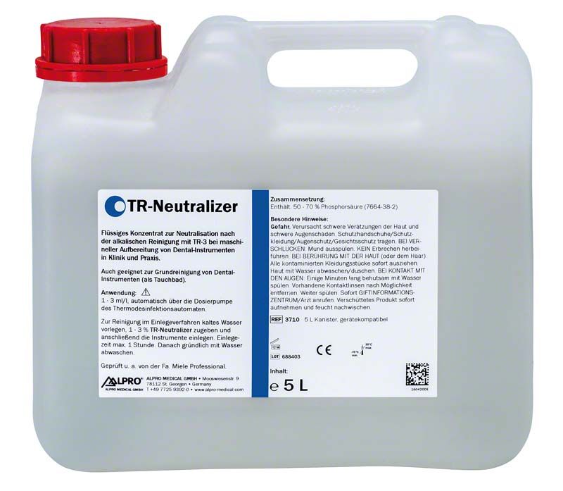 TR-Neutralizer Flüssigkonzentrat in 5-Liter-Kanister mit rotem Verschluss.
