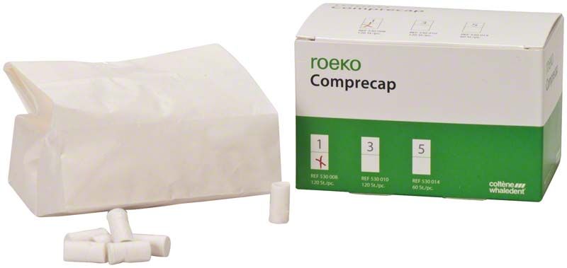 ROEKO Comprecap Kompressionshütchen Verpackung mit medizinischen Details.