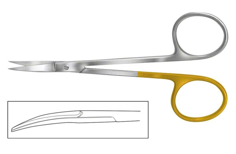 Chirurgische OP-Spezial-Schere SUPER-CUT 11,5mm, gebogen mit großen Griffringen.