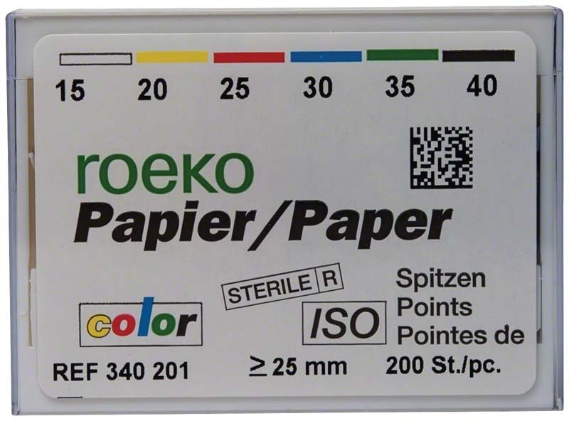 Roeko Papierspitzen Gr. 015-040 sortiert, farbcodiert, 200 Stück.