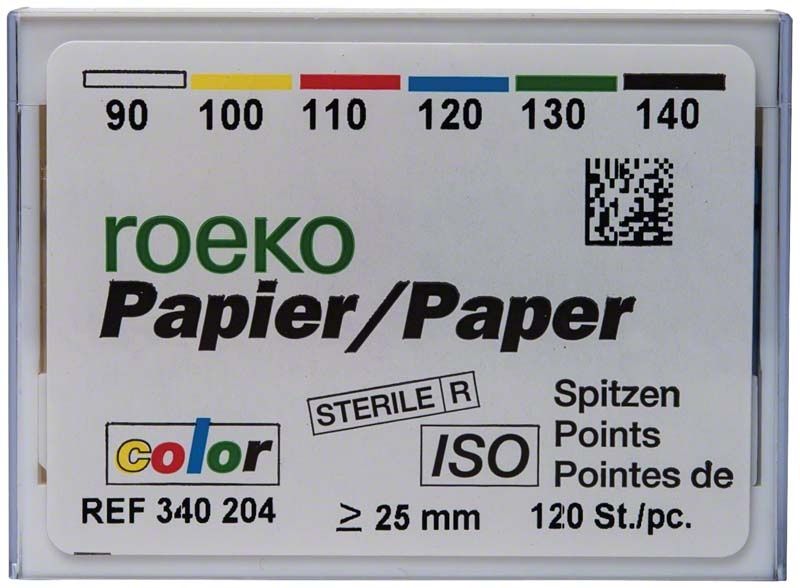 ROEKO Papierspitzen color Normalpackung Gr. 090-140 sortiert in Kunststoffbox.