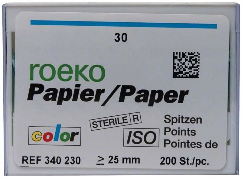 ROEKO Papierspitzen color Normalpackung Gr. 030 blau, 200 Stück.