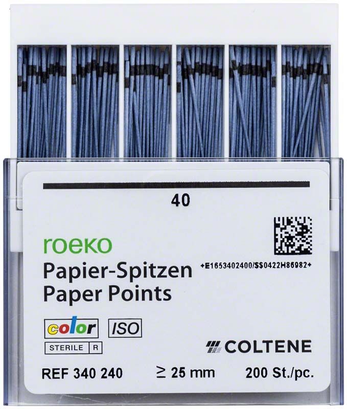 ROEKO Papierspitzen Gr. 040 in schwarzer Farbcodierung, 200 Stück.