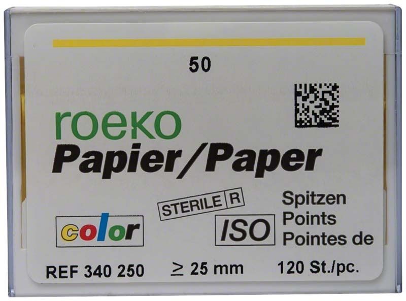 Roeko Papierspitzen Gr. 050, farbcodiert, 120 Stück Verpackung.