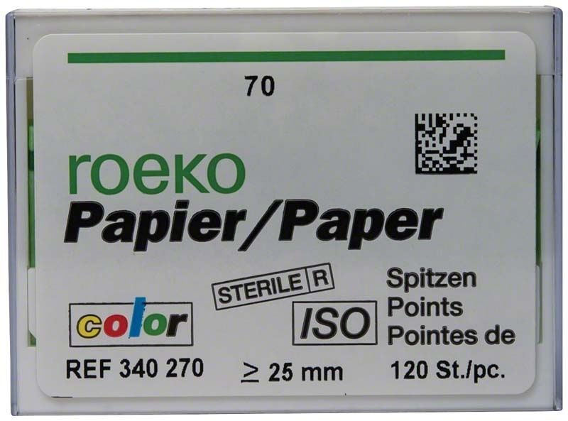 ROEKO Papierspitzen Gr. 070 in grüner Verpackung, ISO-farbcodiert.