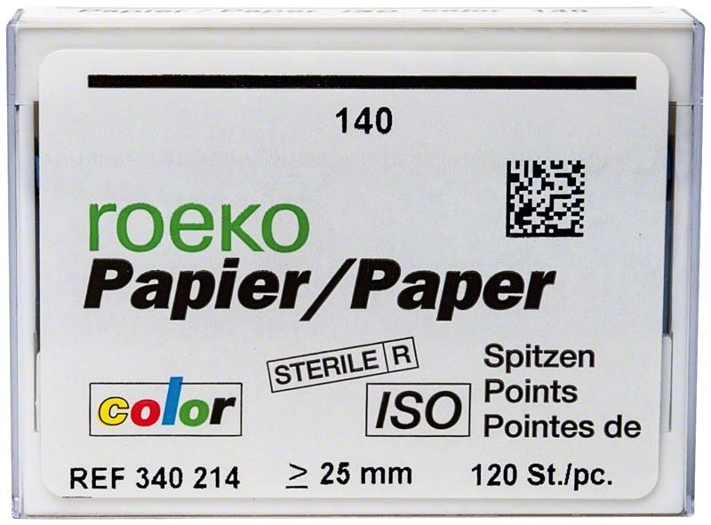 ROEKO Papierspitzen color Gr. 140, sterile Verpackung, 120 Stück.