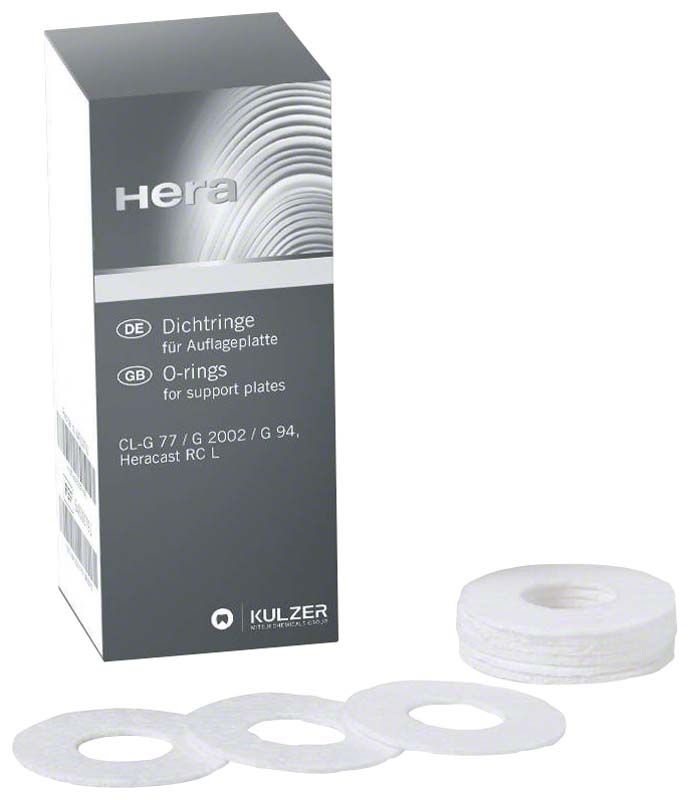 Dichtringe für Auflageplatten von Kulzer neben Produktverpackung.