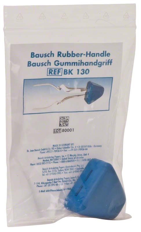 Transparente Verpackung der Bausch Arti-Fol Gummihandgriff Pinzette mit blauem Griff.