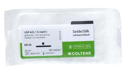 Sterile Verpackung von Sintraumal Seide 4/0 GR20, Coltene Whaledent.