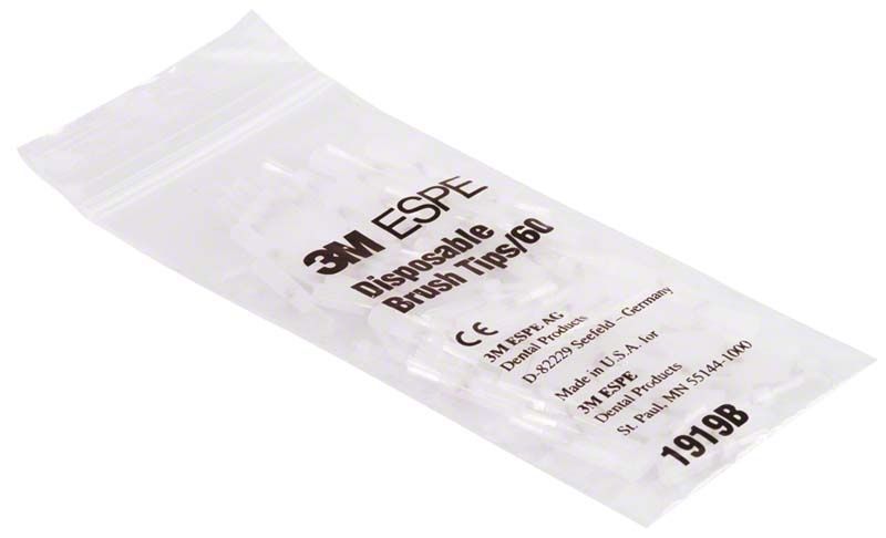 Einwegpinselköpfe von 3M in transparenter Verpackung mit Aufschrift.