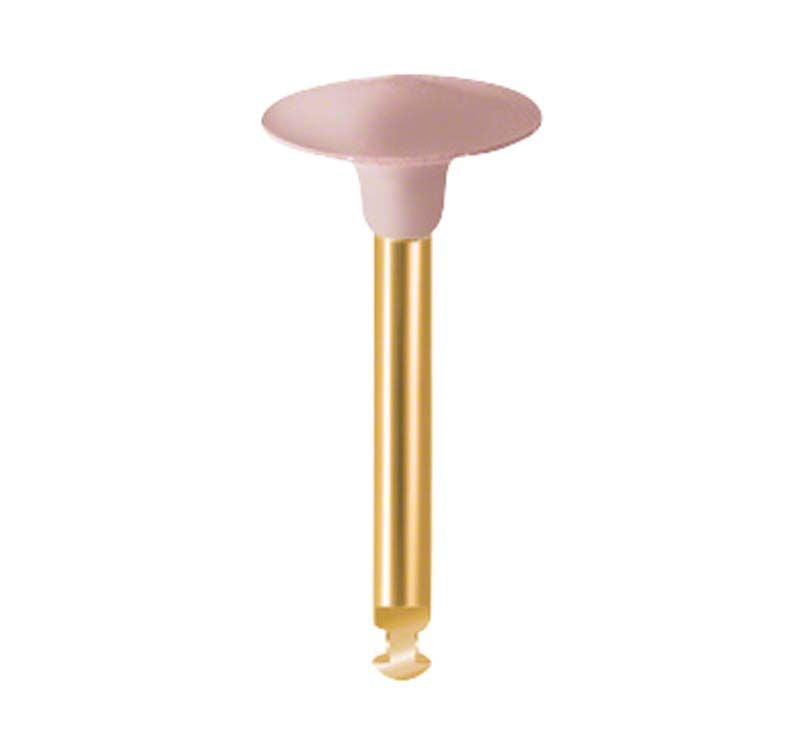 EVE DIACOMP® plus Vorpolitur-Polierer mit goldfarbenem Schaft und linsenförmigem Kopf.
