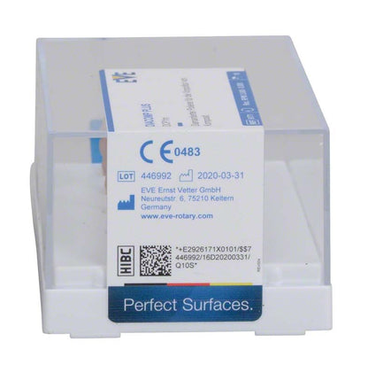 EVE DIACOMP® plus Vorpolitur Flamme DCP1m Verpackung mit Etikettendetails.