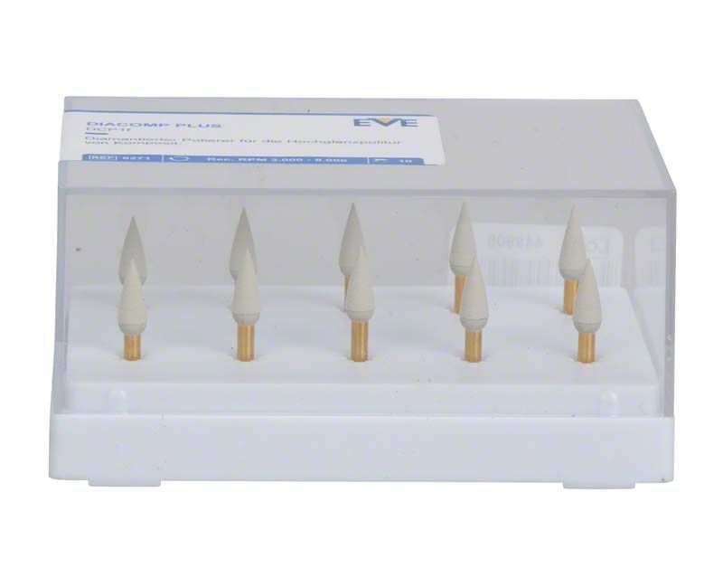 Hochglanzpolierer EVE DIACOMP® plus Flamme DCP1f in Kunststoffbox.
