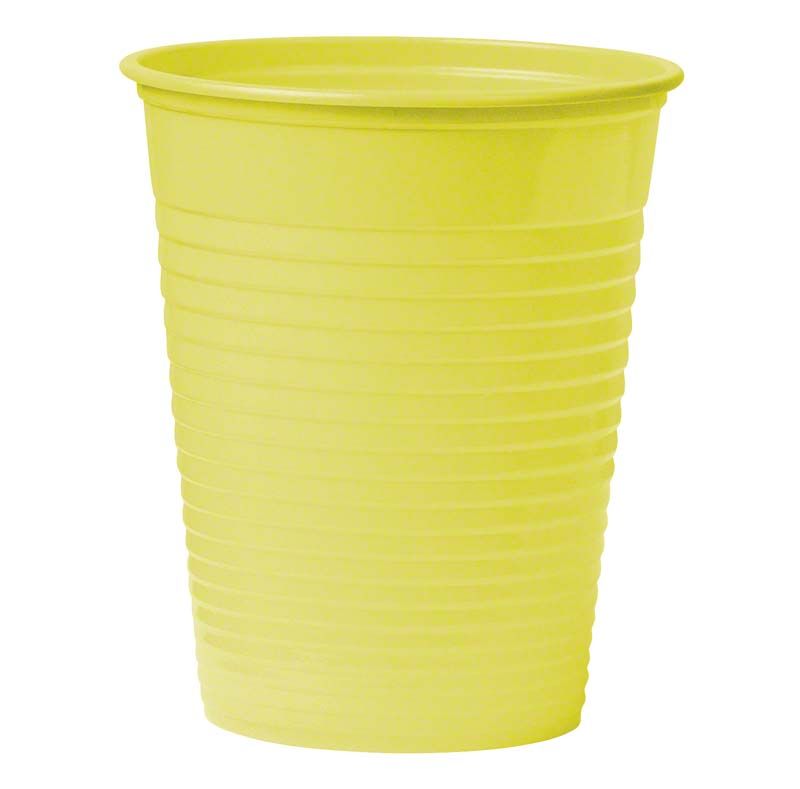 Mundspülbecher 180ml in gelber Farbe für den Dentalbereich.