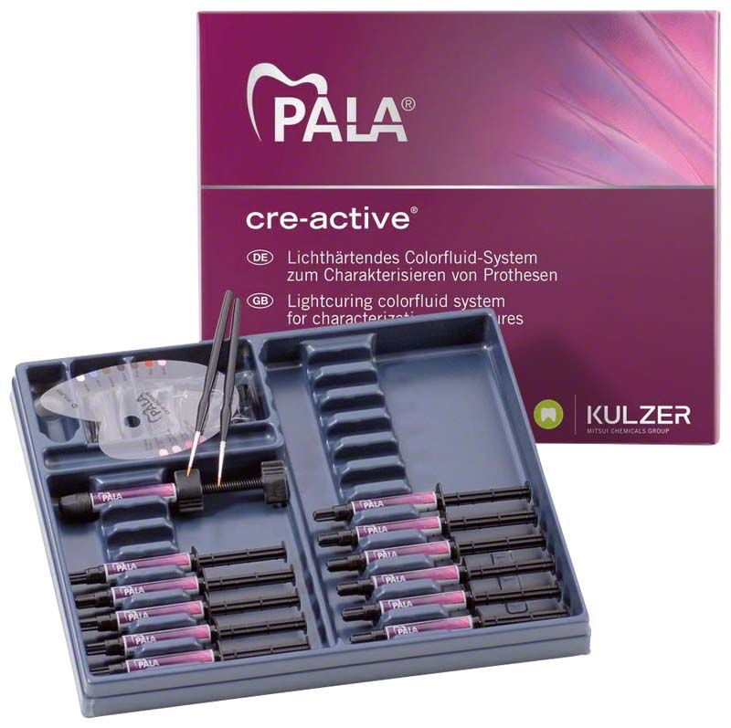 Pala cre-active Colorfluid Set mit Spritzen und Zubehör in Schachtel.