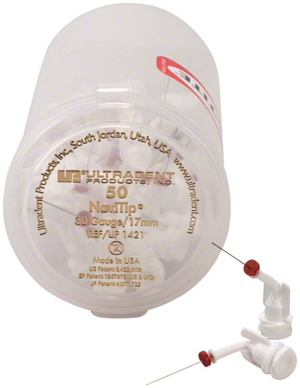 Navi Tips™ 30ga 17mm weiß, 50 Stück, in transparenter Verpackung.