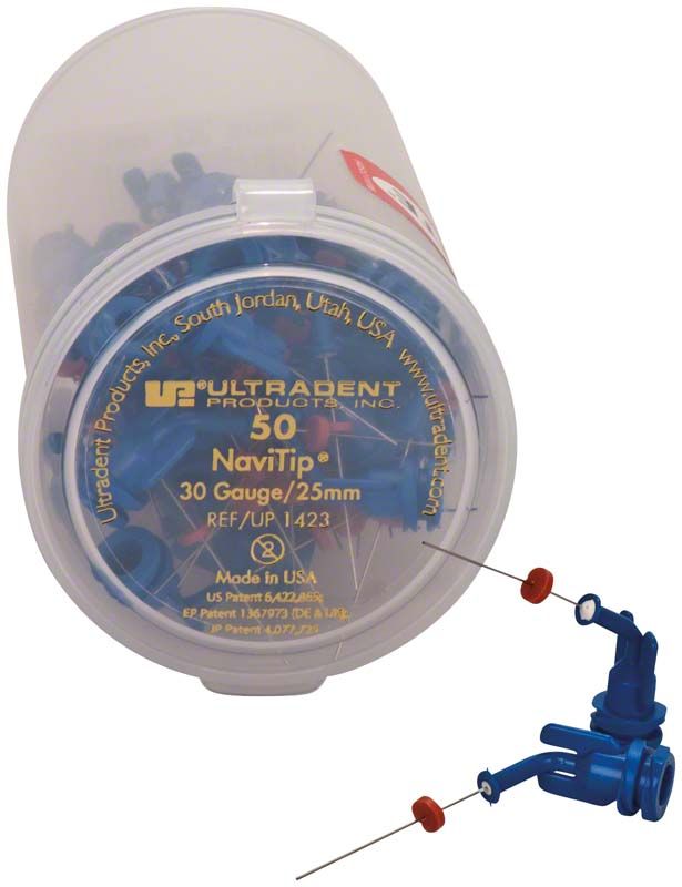 Navi Tips™ 30ga 25mm, blaue Applikatoren im 50er-Pack.