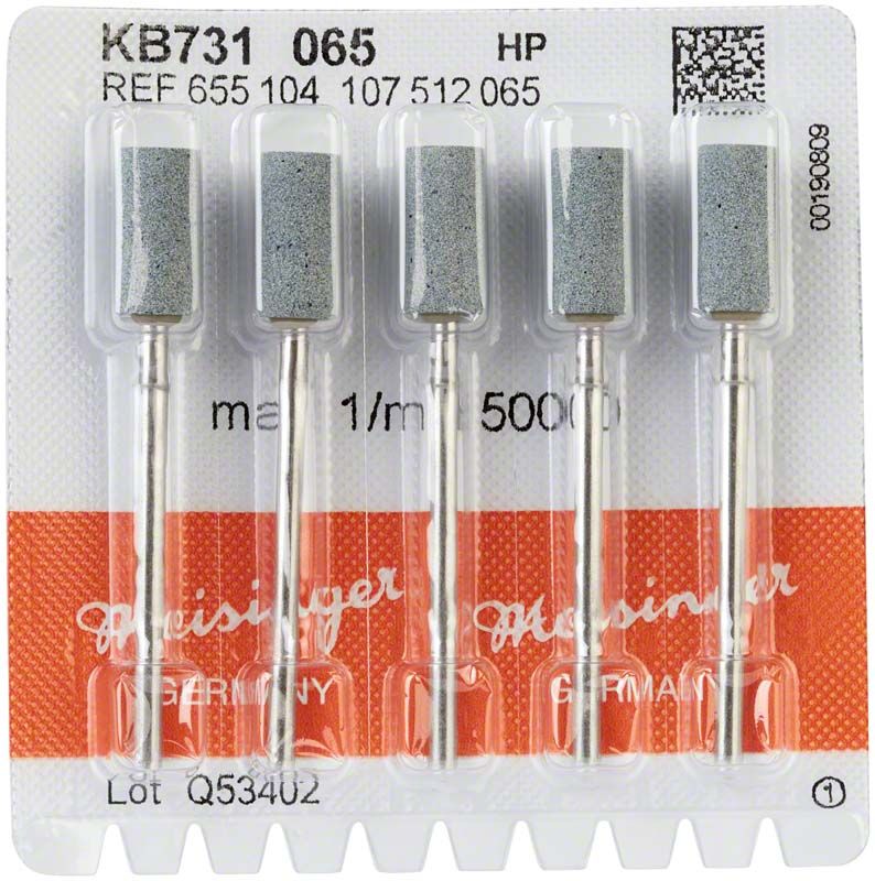Fünf feine grüne Schleifer KB731 065 in Blisterverpackung.