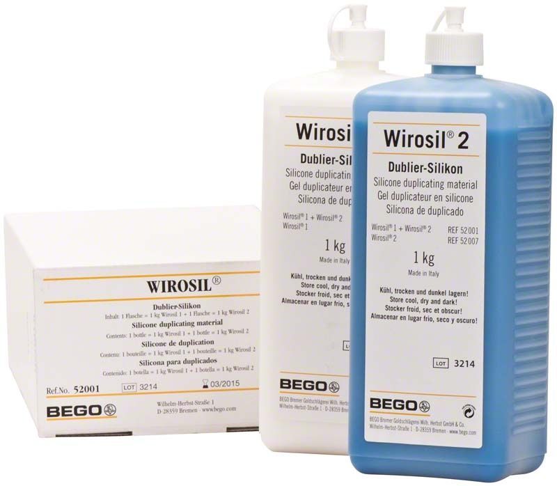 Wirosil 2 x 1kg Dubliersilikonflaschen und Verpackung von BEGO.