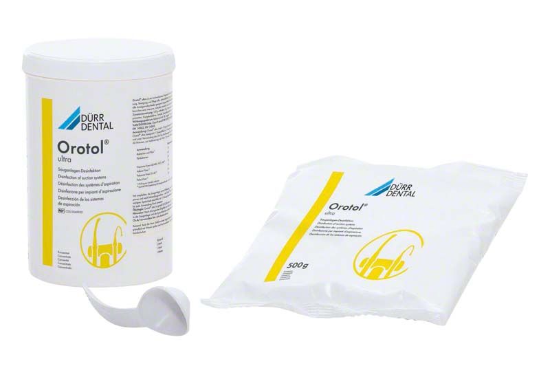 Orotol® ultra Basis-Set mit Pulverkonzentrat und Messlöffel.